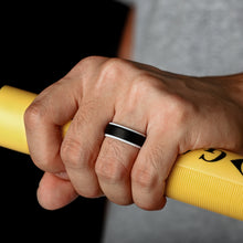 Load image into Gallery viewer, Egnaro Silicone Rings for Men 1/4/6 Multipack of Breathable Mens Silicone Rubber Wedding Rings Bands - Step Edge