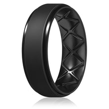 Load image into Gallery viewer, Egnaro Inner Arc Ergonomic Breathable Design, Silicone Rings Mens with Half Sizes, 7 Rings / 4 Rings / 1 Ring Rubber Wedding Bands, 8.5mm Wide-2mm Thick