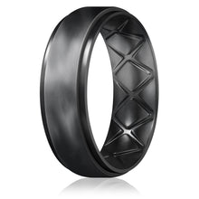 Load image into Gallery viewer, Egnaro Inner Arc Ergonomic Breathable Design, Silicone Rings Mens with Half Sizes, 7 Rings / 4 Rings / 1 Ring Rubber Wedding Bands, 8.5mm Wide-2mm Thick