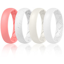 Load image into Gallery viewer, Egnaro Inner Arc Ergonomic Breathable Design, Silicone Rings for Women with half sizes, Women's Silicone Wedding Band,5mm Wide-2mm Thick