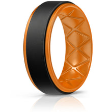 Load image into Gallery viewer, Egnaro Silicone Rings for Men 1/4/6 Multipack of Breathable Mens Silicone Rubber Wedding Rings Bands - Step Edge