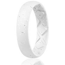 Load image into Gallery viewer, Egnaro Inner Arc Ergonomic Breathable Design, Silicone Rings for Women with half sizes, Women's Silicone Wedding Band,5mm Wide-2mm Thick