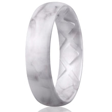 Load image into Gallery viewer, Egnaro Inner Arc Ergonomic Breathable Design, Silicone Rings for Women with Half Sizes, Women's Silicone Wedding Band, 6mm Wide - 2mm Thick