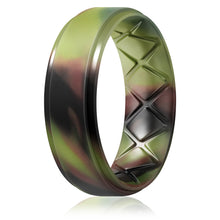 Load image into Gallery viewer, Egnaro Inner Arc Ergonomic Breathable Design, Silicone Rings Mens with Half Sizes, 7 Rings / 4 Rings / 1 Ring Rubber Wedding Bands, 8.5mm Wide-2mm Thick