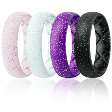 Load image into Gallery viewer, Egnaro Inner Arc Ergonomic Breathable Design, Silicone Rings for Women with Half Sizes, Women's Silicone Wedding Band, 6mm Wide - 2mm Thick