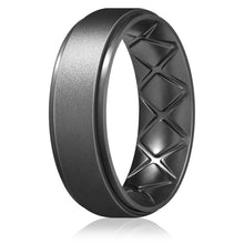 Load image into Gallery viewer, Egnaro Inner Arc Ergonomic Breathable Design, Silicone Rings Mens with Half Sizes, 7 Rings / 4 Rings / 1 Ring Rubber Wedding Bands, 8.5mm Wide-2mm Thick