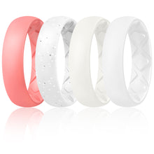 Load image into Gallery viewer, Egnaro Inner Arc Ergonomic Breathable Design, Silicone Rings for Women with Half Sizes, Women's Silicone Wedding Band, 6mm Wide - 2mm Thick