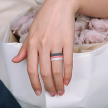 Load image into Gallery viewer, Egnaro Silicone Ring Women, Stackable Braided Rings for Women, Breathable Inner Arc Rubber Rings Women, Unique Design Silicone Wedding Bands Women