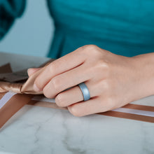 Load image into Gallery viewer, Egnaro Inner Arc Ergonomic Breathable Design, Silicone Rings for Women with Half Sizes, Women's Silicone Wedding Band, 6mm Wide - 2mm Thick