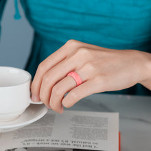 Load image into Gallery viewer, Egnaro Inner Arc Ergonomic Breathable Design, Silicone Rings for Women with Half Sizes, Women's Silicone Wedding Band, 6mm Wide - 2mm Thick