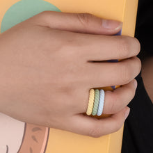 Load image into Gallery viewer, Egnaro Silicone Wedding Ring for Women,Seamless Thin and Stackble Braided Rubber Wedding Bands Rubber Rings for Women