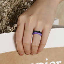 Load image into Gallery viewer, Egnaro Silicone Wedding Bands Women, Inner Arc Ergonomic Breathable Design Silicone Rubber Wedding Bands Rubber Rings for Women