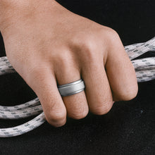 Load image into Gallery viewer, Egnaro Inner Arc Ergonomic Breathable Design, Silicone Rings Mens with Half Sizes, 7 Rings / 4 Rings / 1 Ring Rubber Wedding Bands, 8.5mm Wide-2mm Thick