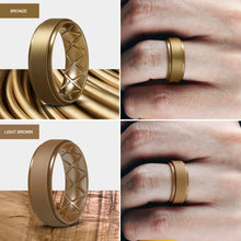 Load image into Gallery viewer, Egnaro Inner Arc Ergonomic Breathable Design, Silicone Rings Mens with Half Sizes, 7 Rings / 4 Rings / 1 Ring Rubber Wedding Bands, 8.5mm Wide-2mm Thick