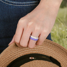 Load image into Gallery viewer, Egnaro Silicone Wedding Ring for Women,Seamless Thin and Stackble Braided Rubber Wedding Bands Rubber Rings for Women