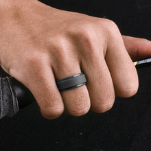 Load image into Gallery viewer, Egnaro Inner Arc Ergonomic Breathable Design, Silicone Rings Mens with Half Sizes, 7 Rings / 4 Rings / 1 Ring Rubber Wedding Bands, 8.5mm Wide-2mm Thick