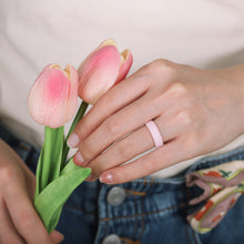 Load image into Gallery viewer, Egnaro Inner Arc Ergonomic Breathable Design, Silicone Rings for Women with half sizes, Women's Silicone Wedding Band,5mm Wide-2mm Thick