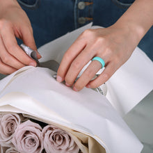 Load image into Gallery viewer, Egnaro Inner Arc Ergonomic Breathable Design, Silicone Rings for Women with half sizes, Women's Silicone Wedding Band,5mm Wide-2mm Thick