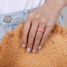 Load image into Gallery viewer, Egnaro Inner Arc Ergonomic Breathable Design, Silicone Rings for Women with Half Sizes, Women's Silicone Wedding Band, 6mm Wide - 2mm Thick