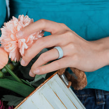 Load image into Gallery viewer, Egnaro Inner Arc Ergonomic Breathable Design, Silicone Rings for Women with Half Sizes, Women's Silicone Wedding Band, 6mm Wide - 2mm Thick