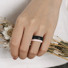 Load image into Gallery viewer, Egnaro Silicone Wedding Bands Women, Inner Arc Ergonomic Breathable Design Silicone Rubber Wedding Bands Rubber Rings for Women