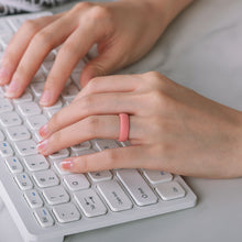 Load image into Gallery viewer, Egnaro Inner Arc Ergonomic Breathable Design, Silicone Rings for Women with half sizes, Women's Silicone Wedding Band,5mm Wide-2mm Thick