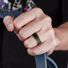 Load image into Gallery viewer, Egnaro Silicone Rings for Men 1/4/6 Multipack of Breathable Mens Silicone Rubber Wedding Rings Bands - Step Edge