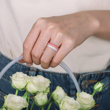 Load image into Gallery viewer, Egnaro Silicone Ring Women, Stackable Braided Rings for Women, Breathable Inner Arc Rubber Rings Women, Unique Design Silicone Wedding Bands Women