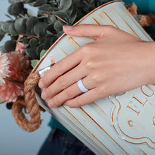 Load image into Gallery viewer, Egnaro Inner Arc Ergonomic Breathable Design, Silicone Rings for Women with Half Sizes, Women's Silicone Wedding Band, 6mm Wide - 2mm Thick