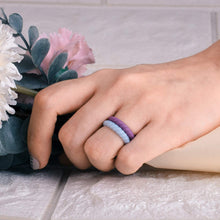 Load image into Gallery viewer, Egnaro Silicone Wedding Ring for Women,Seamless Thin and Stackble Braided Rubber Wedding Bands Rubber Rings for Women