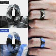 Load image into Gallery viewer, Egnaro Inner Arc Ergonomic Breathable Design, Silicone Rings Mens with Half Sizes, 7 Rings / 4 Rings / 1 Ring Rubber Wedding Bands, 8.5mm Wide-2mm Thick