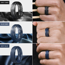 Load image into Gallery viewer, Egnaro Inner Arc Ergonomic Breathable Design, Silicone Rings Mens with Half Sizes, 7 Rings / 4 Rings / 1 Ring Rubber Wedding Bands, 8.5mm Wide-2mm Thick