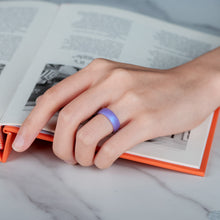 Load image into Gallery viewer, Egnaro Inner Arc Ergonomic Breathable Design, Silicone Rings for Women with Half Sizes, Women's Silicone Wedding Band, 6mm Wide - 2mm Thick