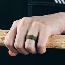 Load image into Gallery viewer, Egnaro Inner Arc Ergonomic Breathable Design, Silicone Rings Mens with Half Sizes, 7 Rings / 4 Rings / 1 Ring Rubber Wedding Bands, 8.5mm Wide-2mm Thick