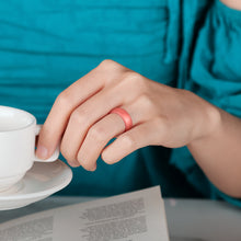 Load image into Gallery viewer, Egnaro Inner Arc Ergonomic Breathable Design, Silicone Rings for Women with Half Sizes, Women's Silicone Wedding Band, 6mm Wide - 2mm Thick