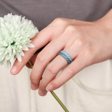 Load image into Gallery viewer, Egnaro Silicone Ring Women, Stackable Braided Rings for Women, Breathable Inner Arc Rubber Rings Women, Unique Design Silicone Wedding Bands Women