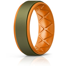 Load image into Gallery viewer, Egnaro Silicone Rings for Men 1/4/6 Multipack of Breathable Mens Silicone Rubber Wedding Rings Bands - Step Edge