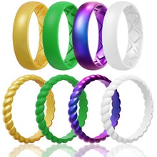 Load image into Gallery viewer, Egnaro Silicone Wedding Bands Women, Inner Arc Ergonomic Breathable Design Silicone Rubber Wedding Bands Rubber Rings for Women