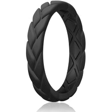 Load image into Gallery viewer, Egnaro Silicone Ring Women Thin Womens Stackable Rings Silicone Rubber Wedding Bands Bridal Jewelry Set Flame Leaves Anniversary Rings Promise Rings