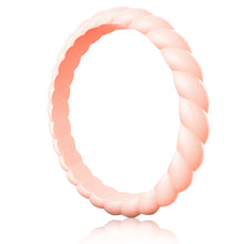 Load image into Gallery viewer, Egnaro Silicone Wedding Ring for Women,Seamless Thin and Stackble Braided Rubber Wedding Bands Rubber Rings for Women
