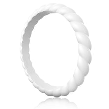 Load image into Gallery viewer, Egnaro Silicone Wedding Ring for Women,Seamless Thin and Stackble Braided Rubber Wedding Bands Rubber Rings for Women
