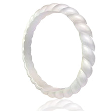 Load image into Gallery viewer, Egnaro Silicone Wedding Ring for Women,Seamless Thin and Stackble Braided Rubber Wedding Bands Rubber Rings for Women
