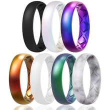 Load image into Gallery viewer, Egnaro Inner Arc Ergonomic Breathable Design, Silicone Rings for Women with half sizes, Women&#39;s Silicone Wedding Band，5mm Wide-2mm Thick
