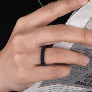 Egnaro Silicone Wedding Ring for Women,Seamless Thin and Stackble Braided Rubber Wedding Bands Rubber Rings for Women
