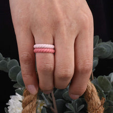 Load image into Gallery viewer, Egnaro Silicone Wedding Ring for Women,Seamless Thin and Stackble Braided Rubber Wedding Bands Rubber Rings for Women
